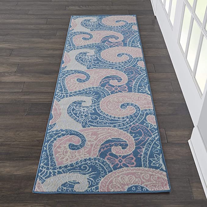 Jubilant Retro Bohemian Blue Area Rug