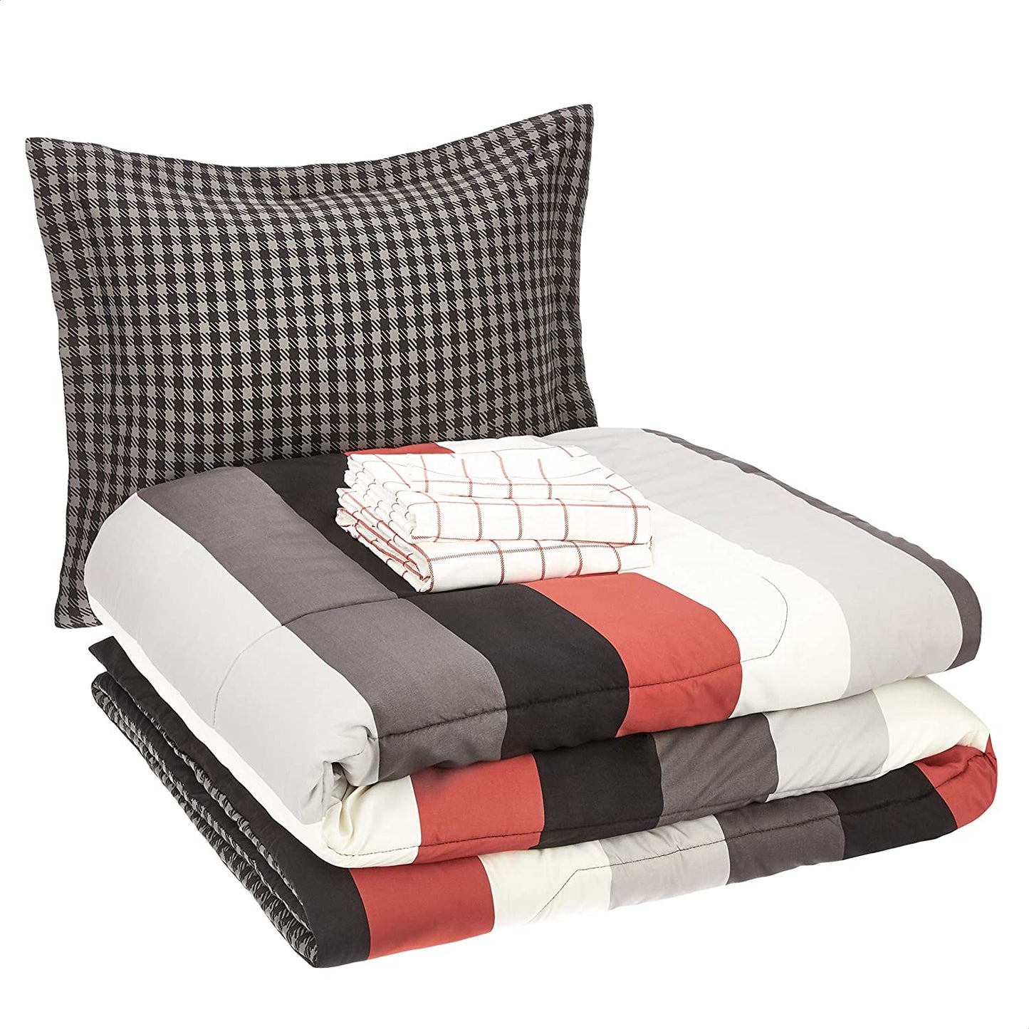 5-Piece Light-Weight Microfiber Bed-In-A-Bag Comforter Bedding Set