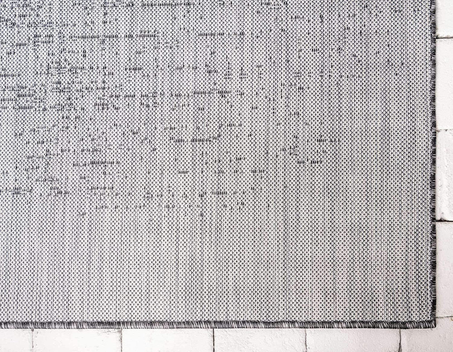 Outdoor Modern Collection Distressed Gradient Transitional Charcoal Gray Area Rug