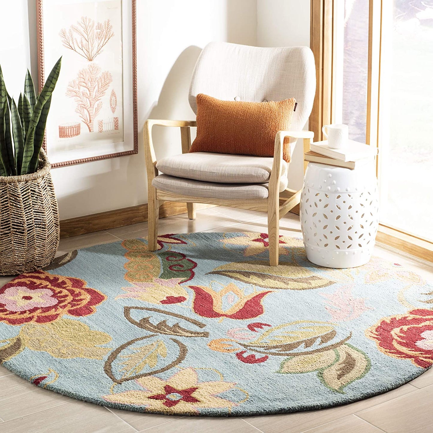 Handmade Premium Blossom Multi Wool Soft Area Rug