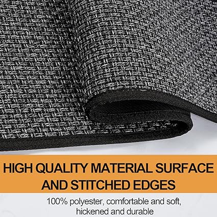 Rubber Backing Cushioned Non Slip Kitchen Rugs , Washable for Kitchen, Office, Home, 17.3"x47"+17.3"x30" (Brown)