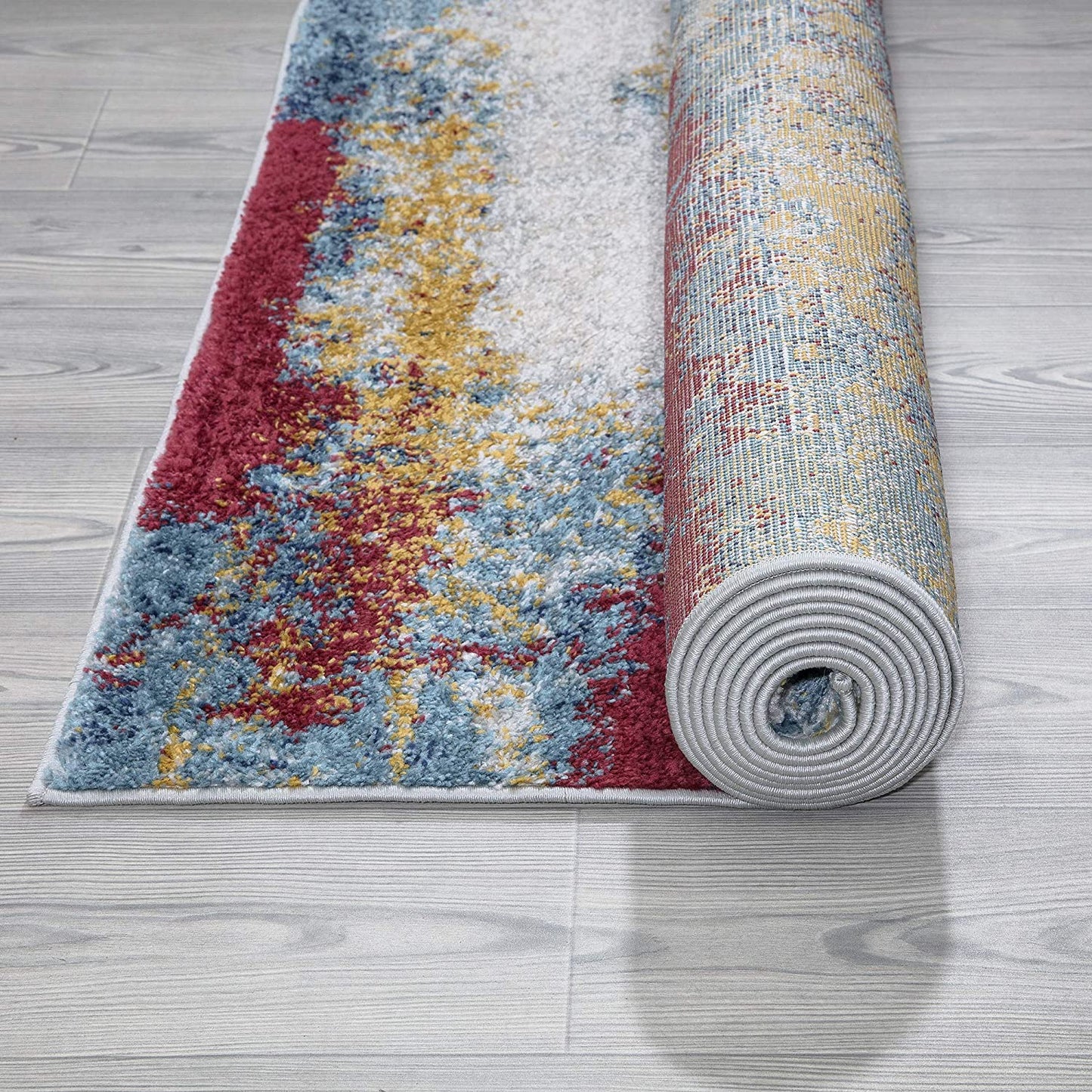 Abstract Soft Area Rug Blue multi