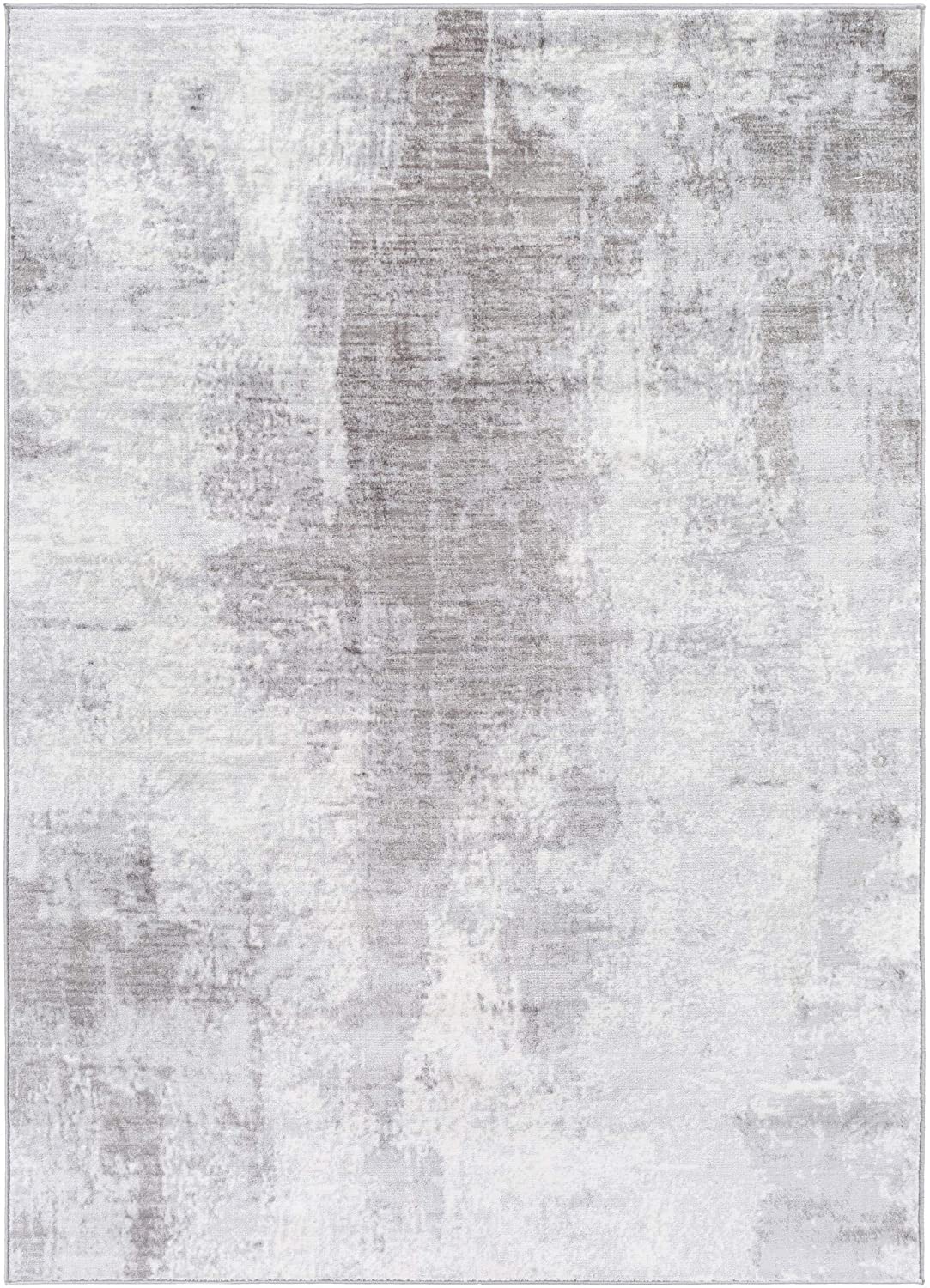 Modern Abstract Soft Area Rug, Slate