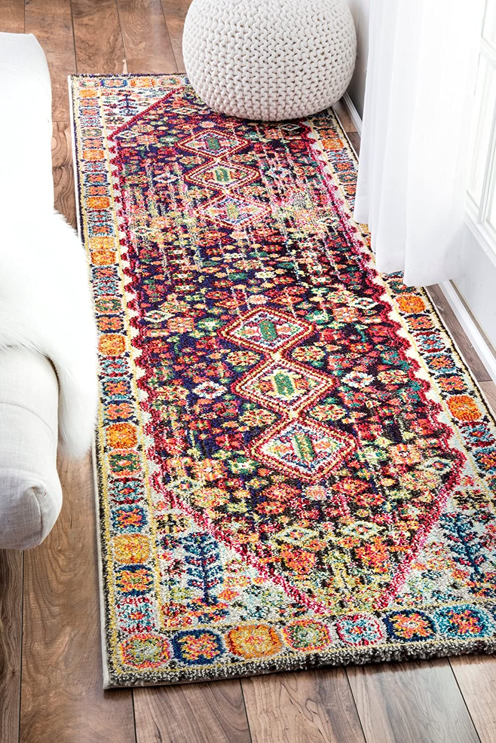 nuLOOM Meadow Vintage Vibrant Black