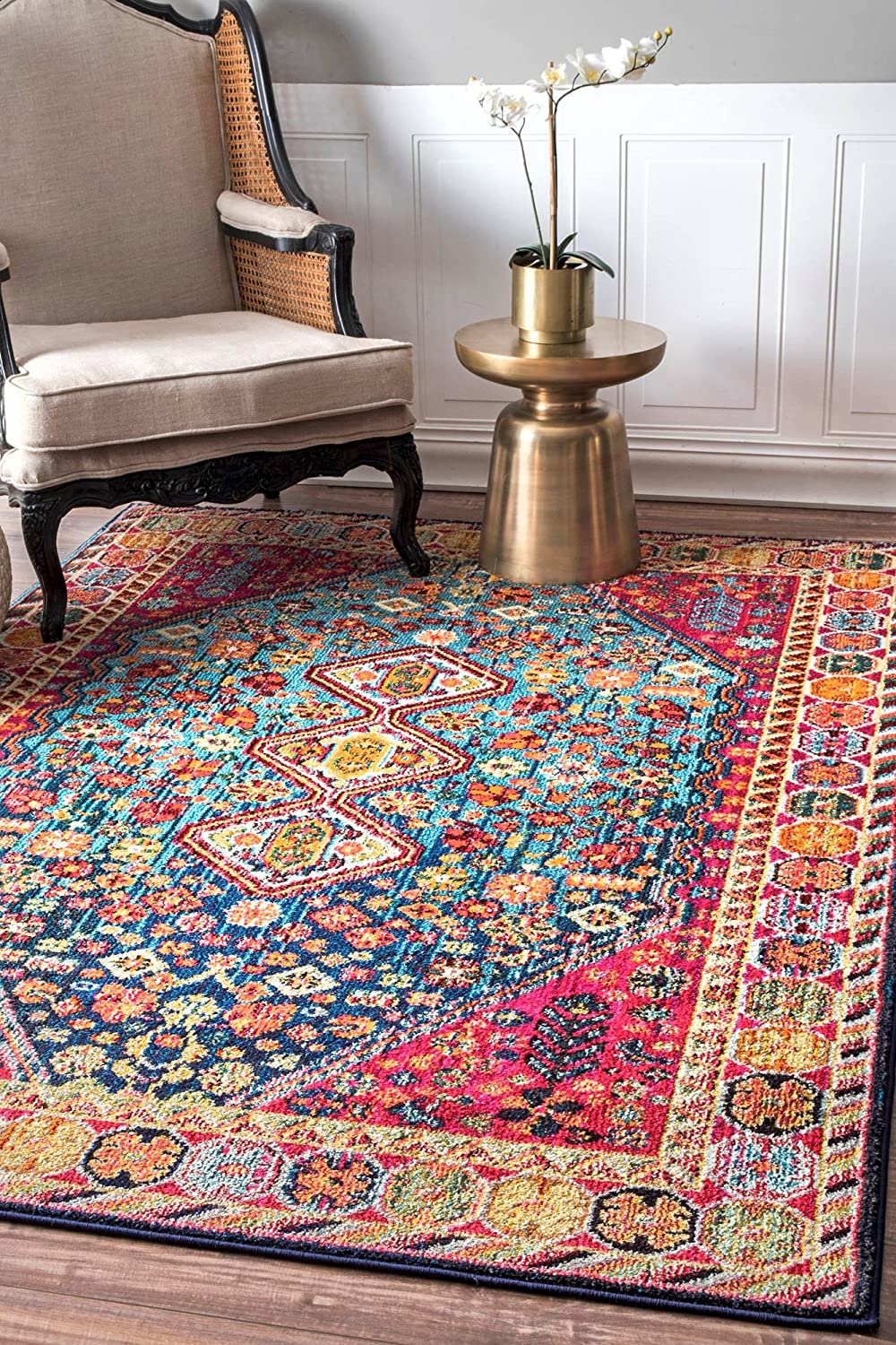 Meadow Vintage Vibrant Area Rug, Multi