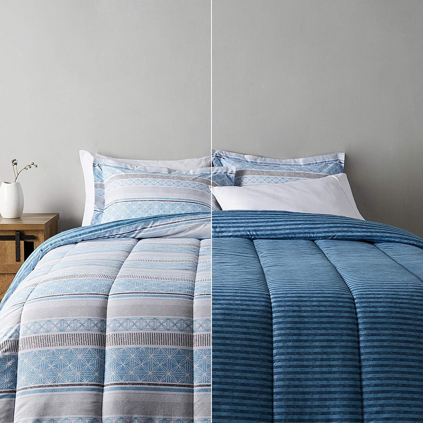 Ultra-Soft Light-Weight Microfiber Reversible Comforter Bedding Set