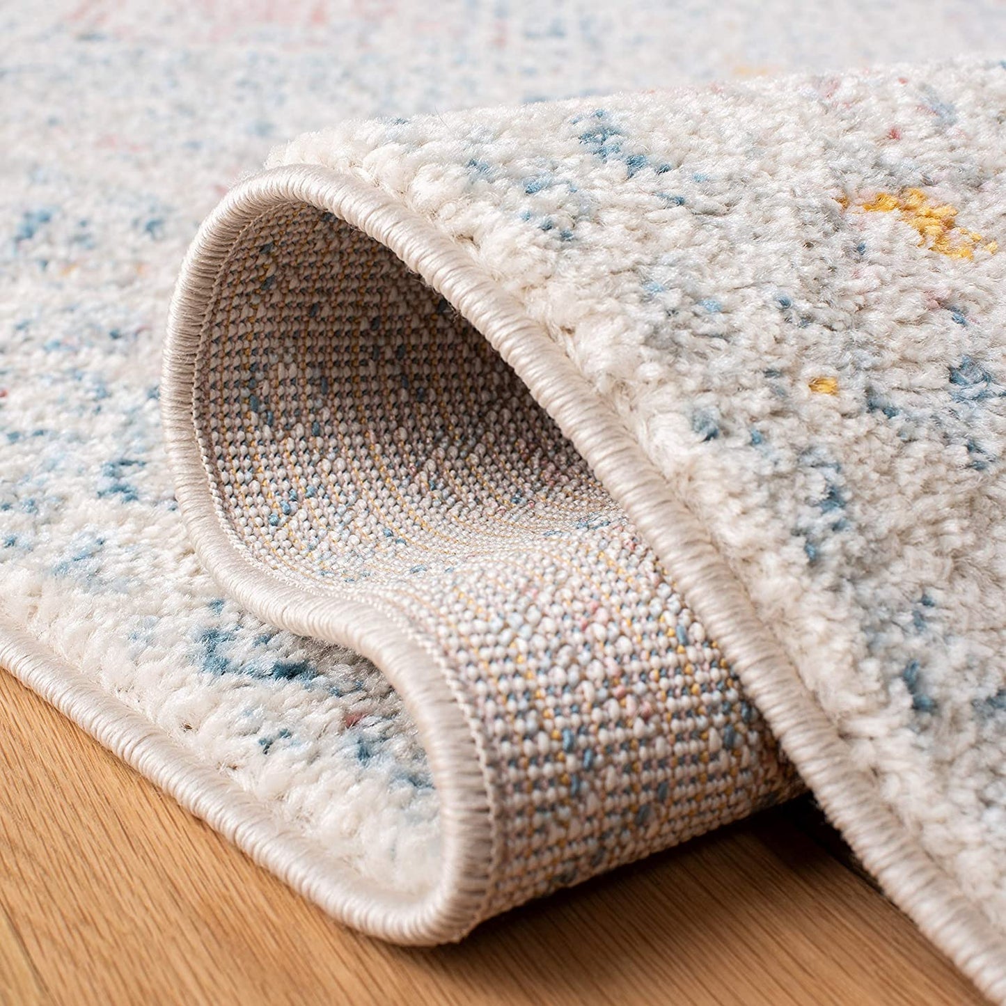 Moroccan Boho Area Rug Ivory / Terracotta