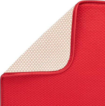 Absorbent, Reversible Microfiber Dish Mat, 16 Inch x 18 Inch, Black