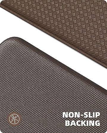 Cushioned Anti-Fatigue Kitchen Mat, Non Skid Waterproof Comfort Standing Kitchen Rugs and Mats, Memory Foam Kitchen mat, 17"x79", Black