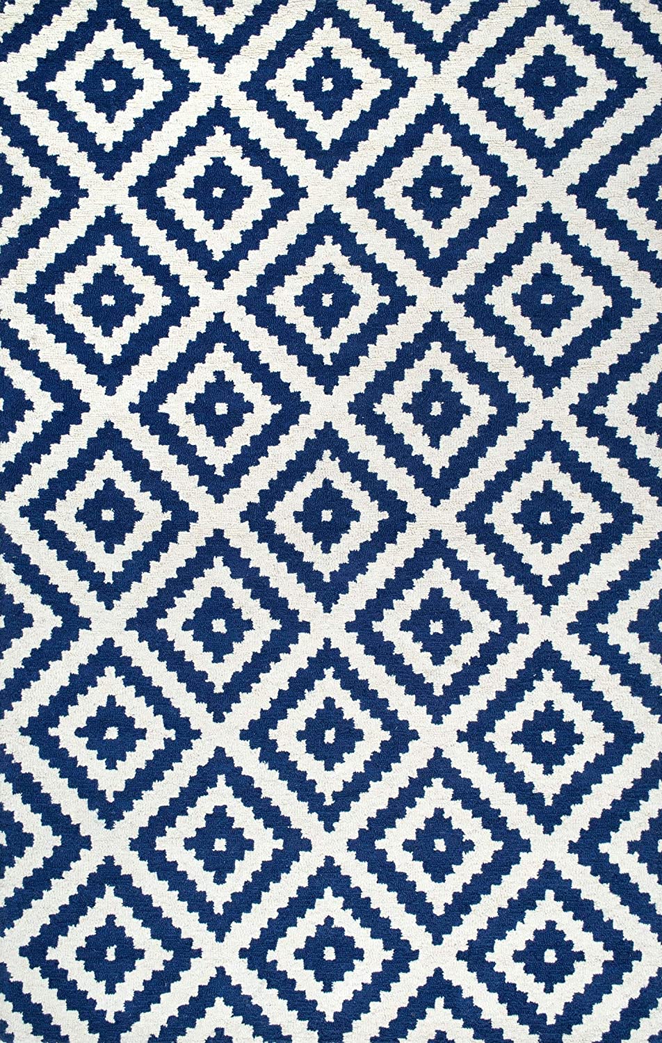 Kellee Navy Contemporary Wool Area Rug