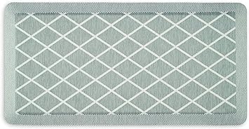 Miles Modern Diamond Anti-Fatigue Air-Infused Kitchen Mat, Beige, 19.6"x32"