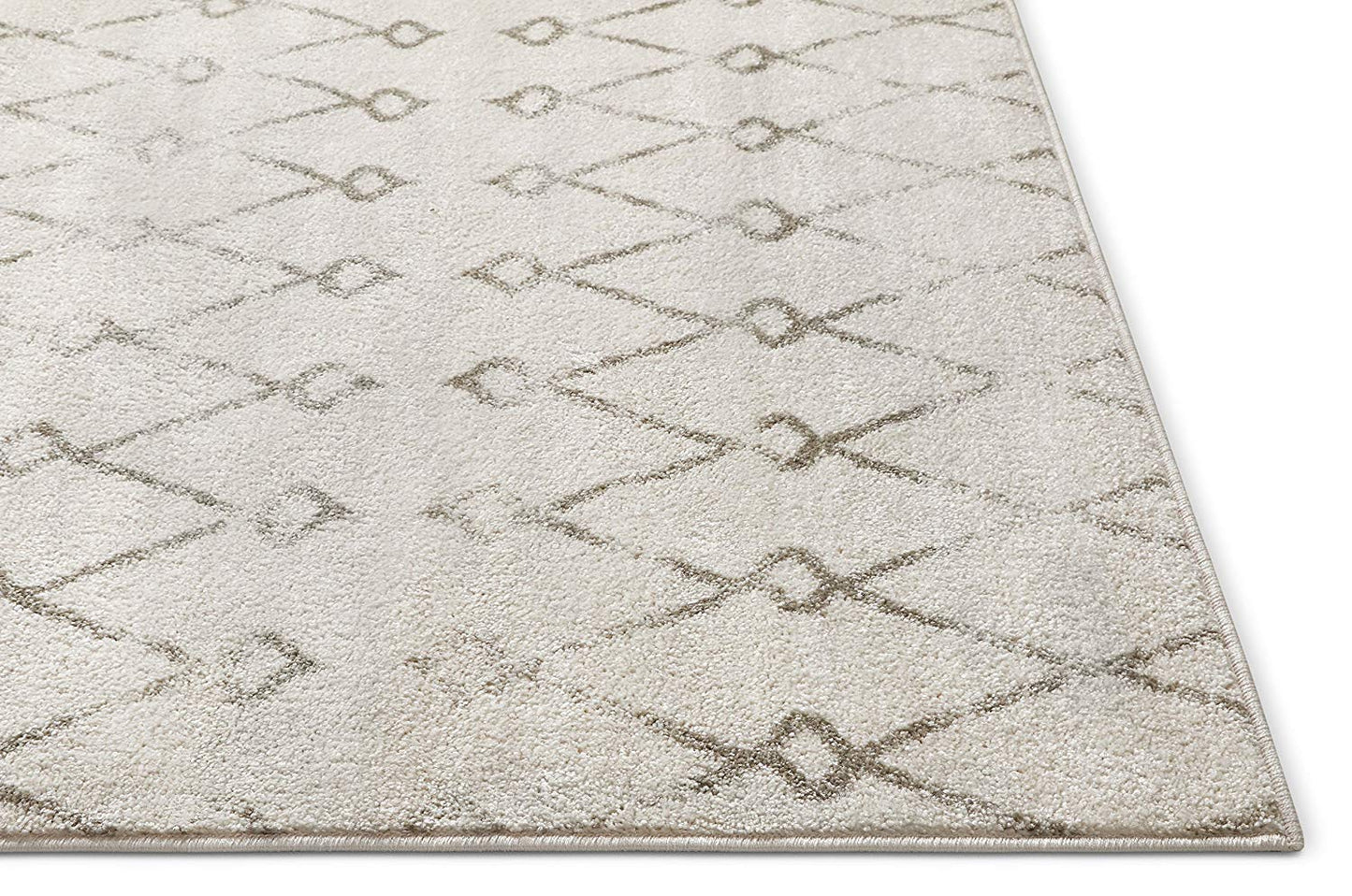 Trellis Ivory Distressed Lattice Area Rugs