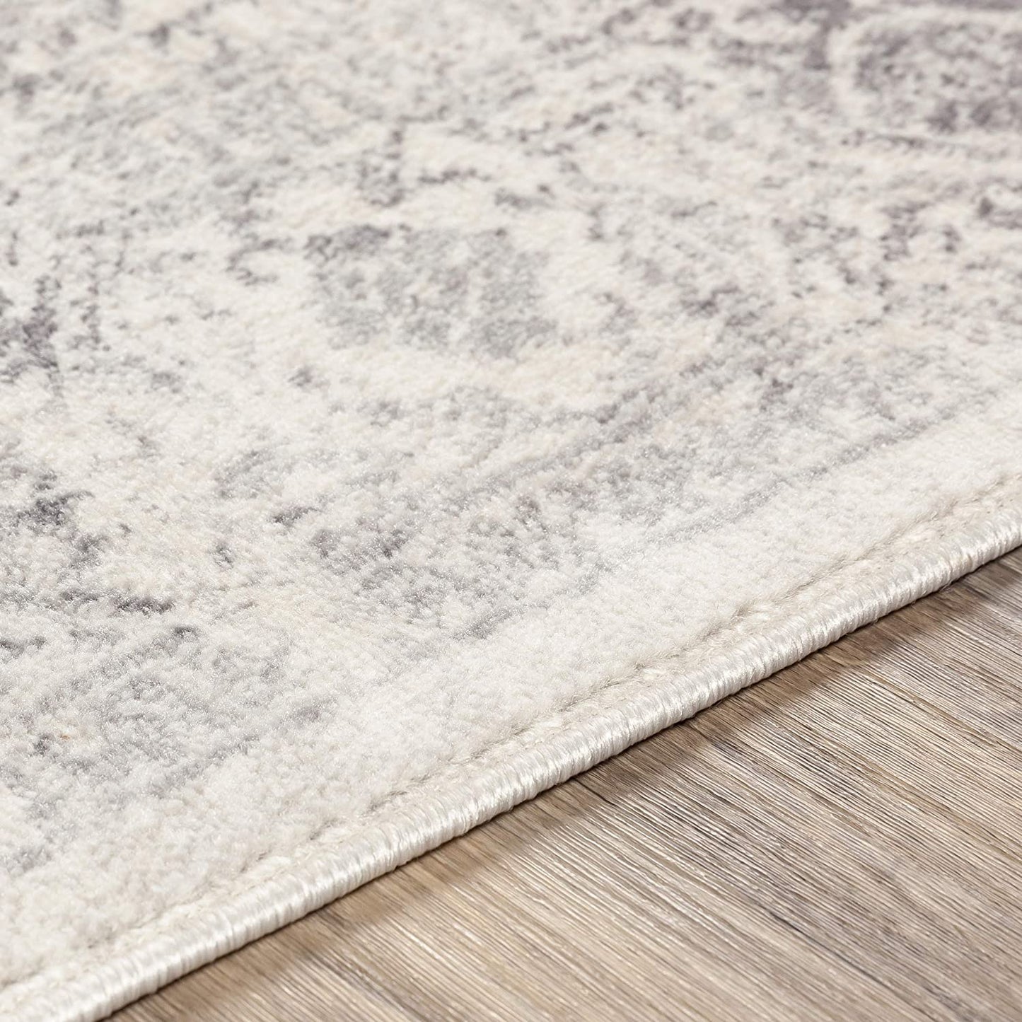 Saray Distressed Medallion Soft Area Rug - Ivory/Grey