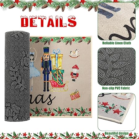 Watercolor Holiday Doormat Outdoor Non Slip Kitchen Rugs, 17 x 29 Inch and 17 x 47 Inch