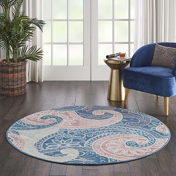 Jubilant Retro Bohemian Blue Area Rug