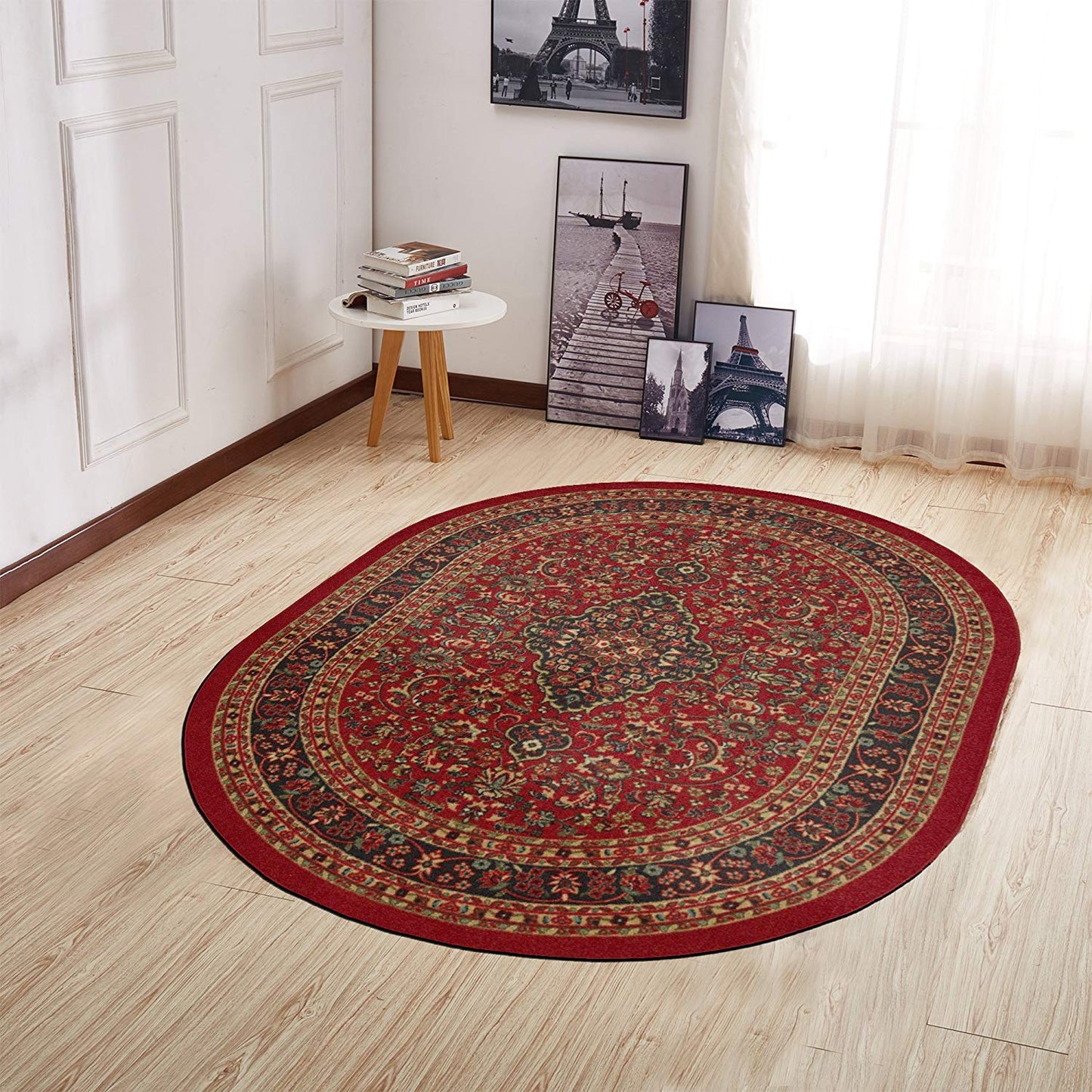 Persian Oriental Design Red Non-Skid Area Rugs