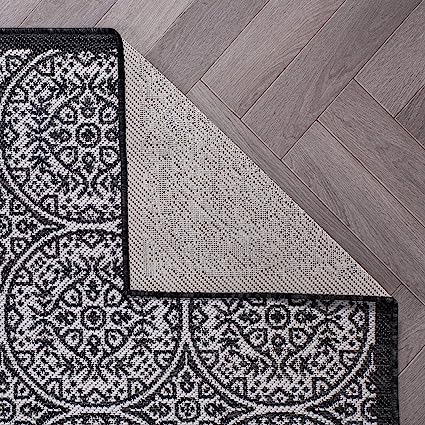 Capri Transitional Floral Circles Textured Flat Weave Easy Cleaning Outdoor Rugs - 2' x 3' Brown