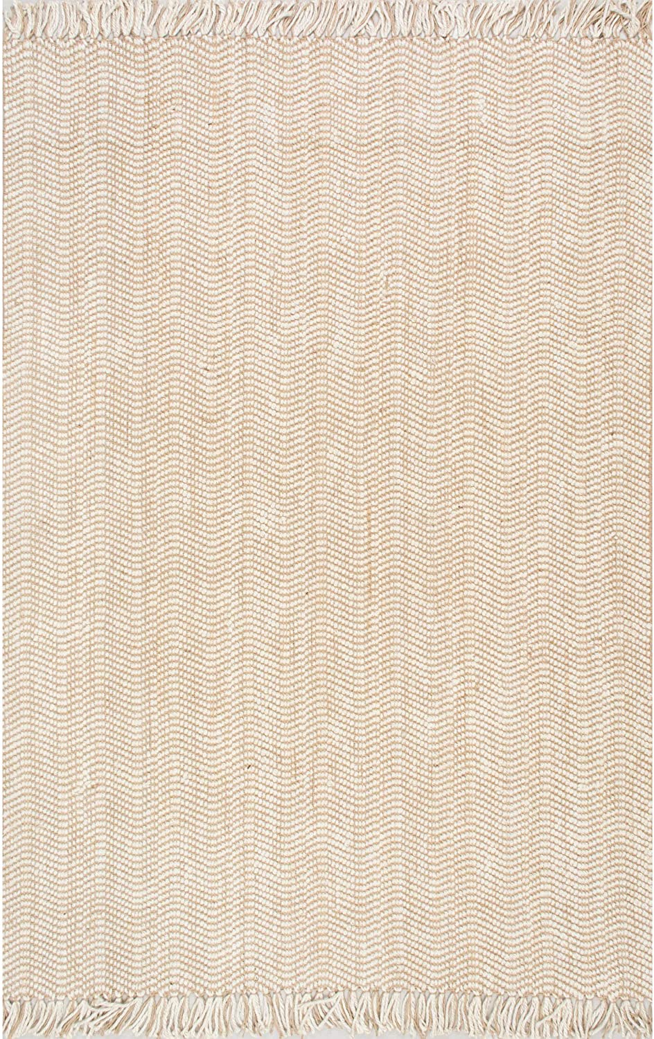 Natural Wavy Chevron Jute Area Rug