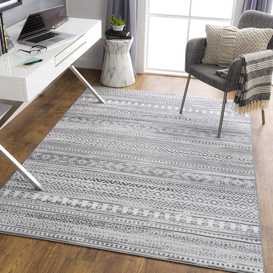 Bohemian Moroccan Kenna Soft Area Rug Gray