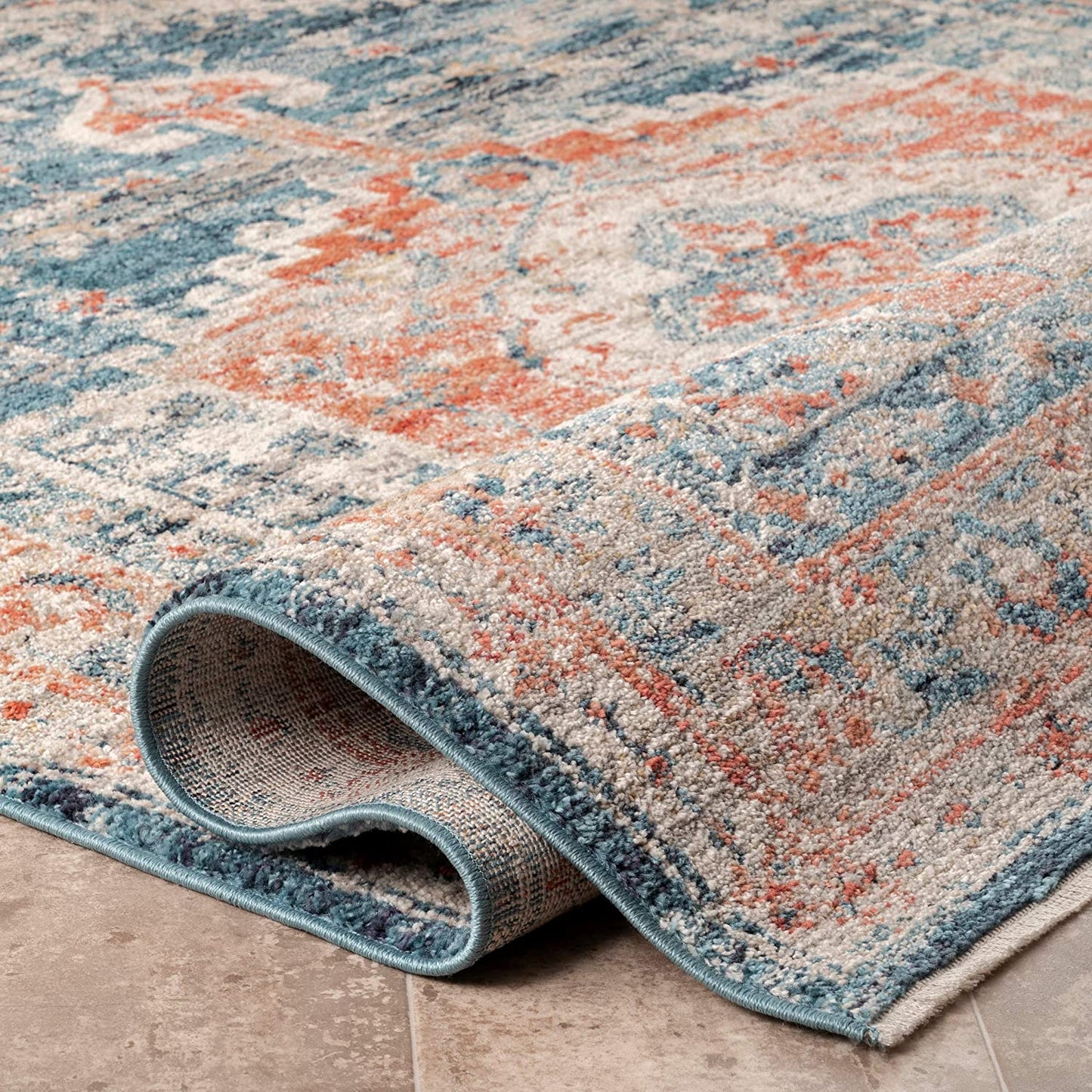 Persian Vintage Area Rug, Blue