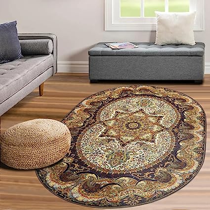 Washable Persian Distressed Doormat Faux Wool Bohemian Entryway Rug