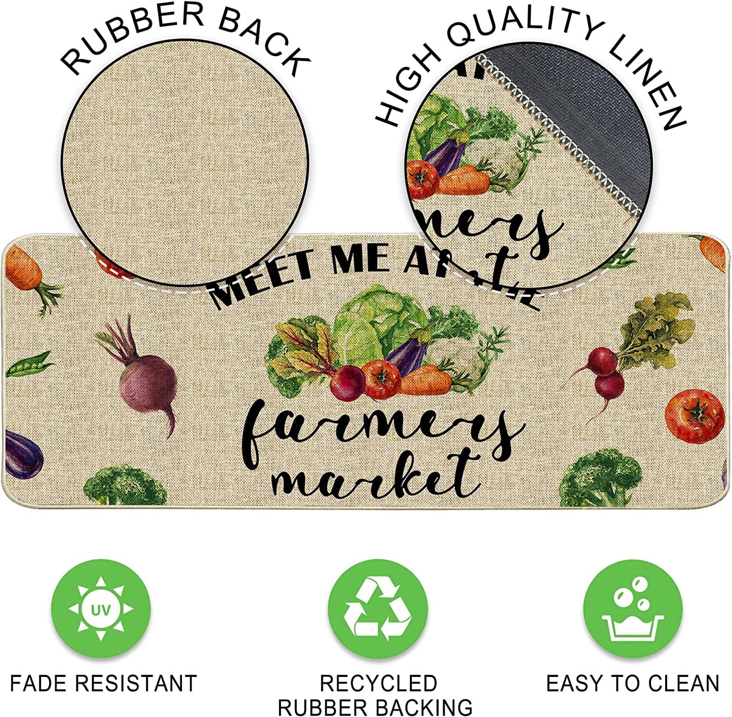 Set of 2, Anti Fatigue  Floor Non-Slip You are My Sunshine Kitchen Decor Holiday Decorations-17x29 and 17x47 Inch