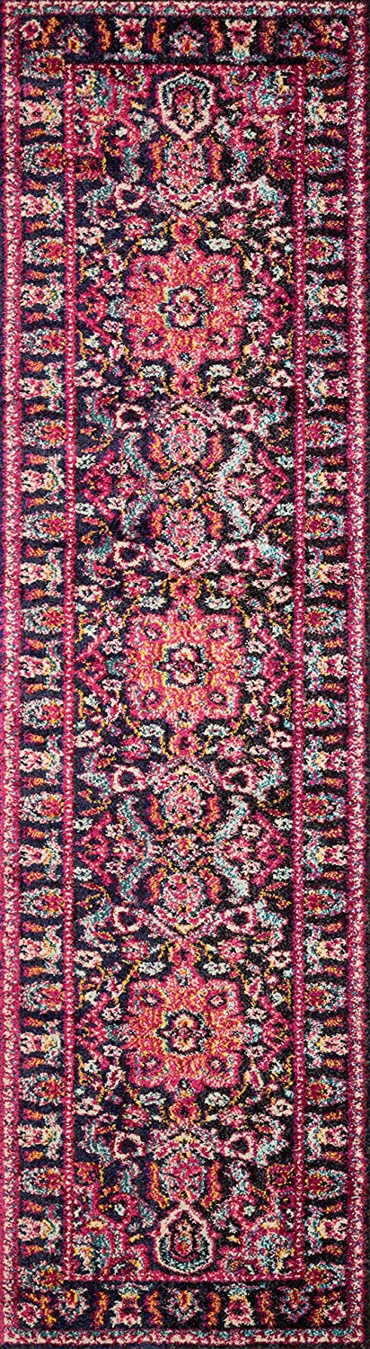NADIA Soft Area Rug MIDNIGHT/PINK