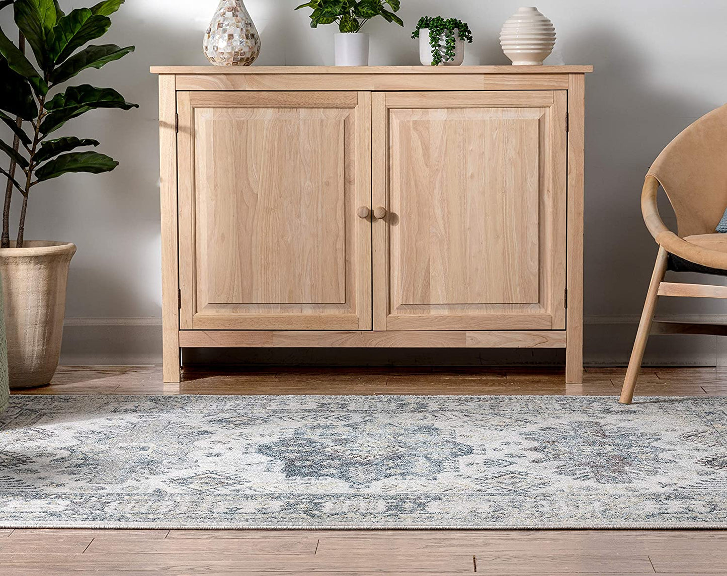 Novalie Blue Patchwork Bohemian Medallion Pattern Runner Rug