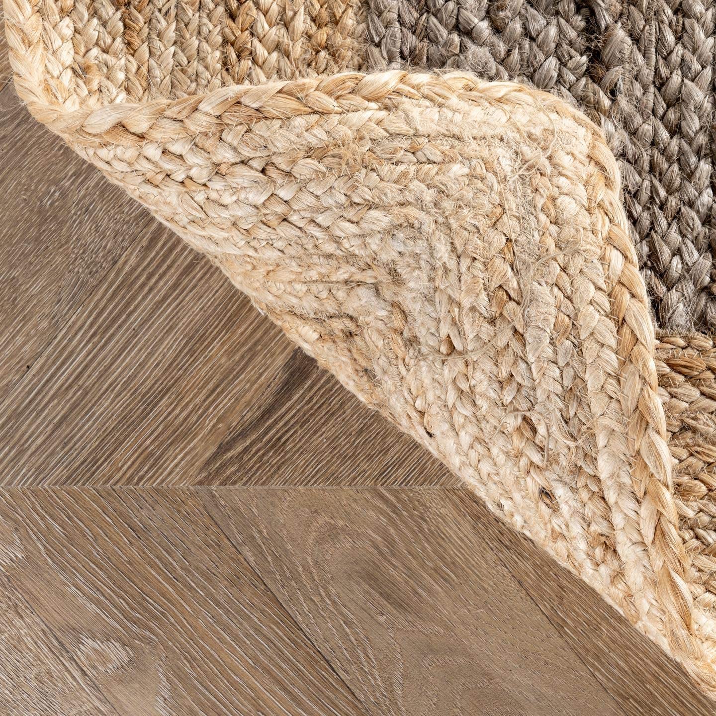 Hand Woven Jute Area Rug, Grey