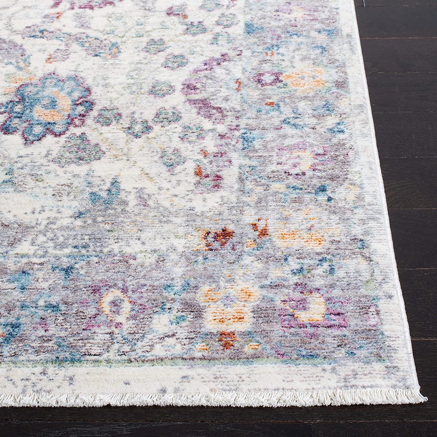 Illusion Collection ILL703F Vintage Distressed Viscose Area Rug, Rose / Cream