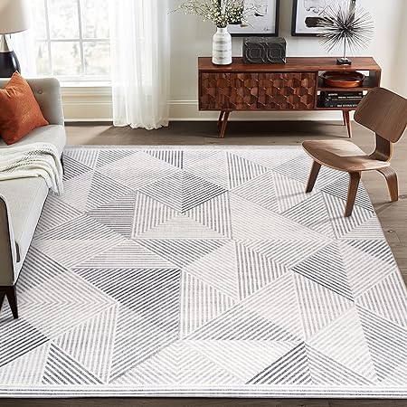 Non-Shed - Eco-Friendly, Machine Washable Rug - Stain Resistant, Made from Premium Recycled Fibers - Abstract Contemporary - Blue, 2'6" x 6'