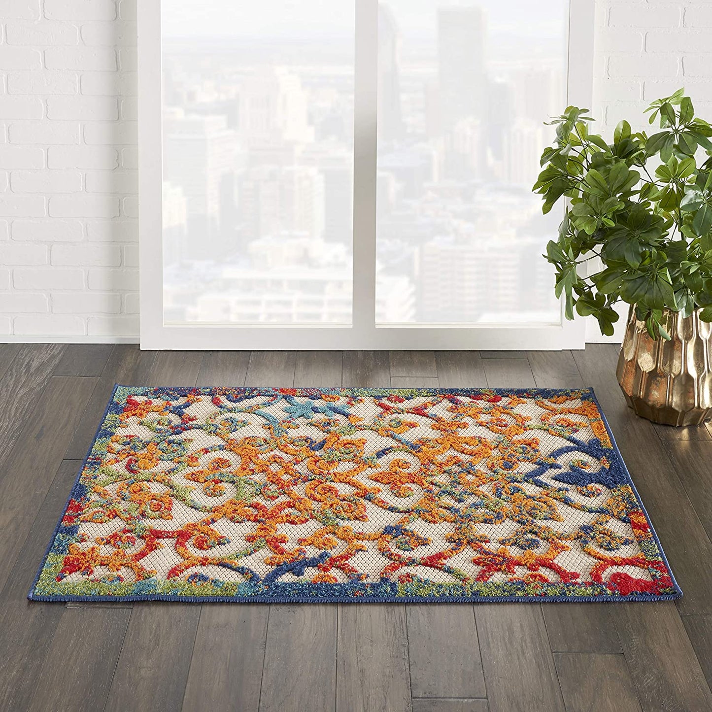 Multicolor Easy-Care Indoor-Outdoor Rug