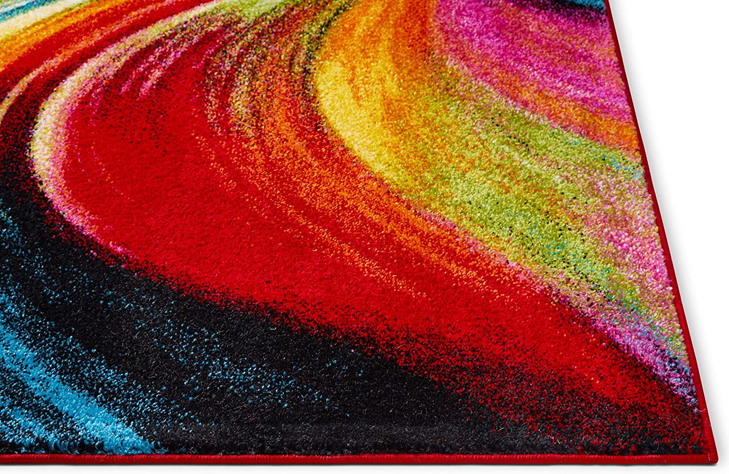 Modern Abstract Multi Bright Soft Area Rug