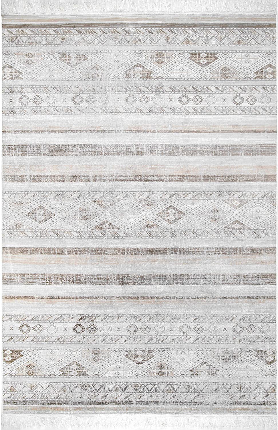 Roseline Vintage Tribal Area Rug, Grey