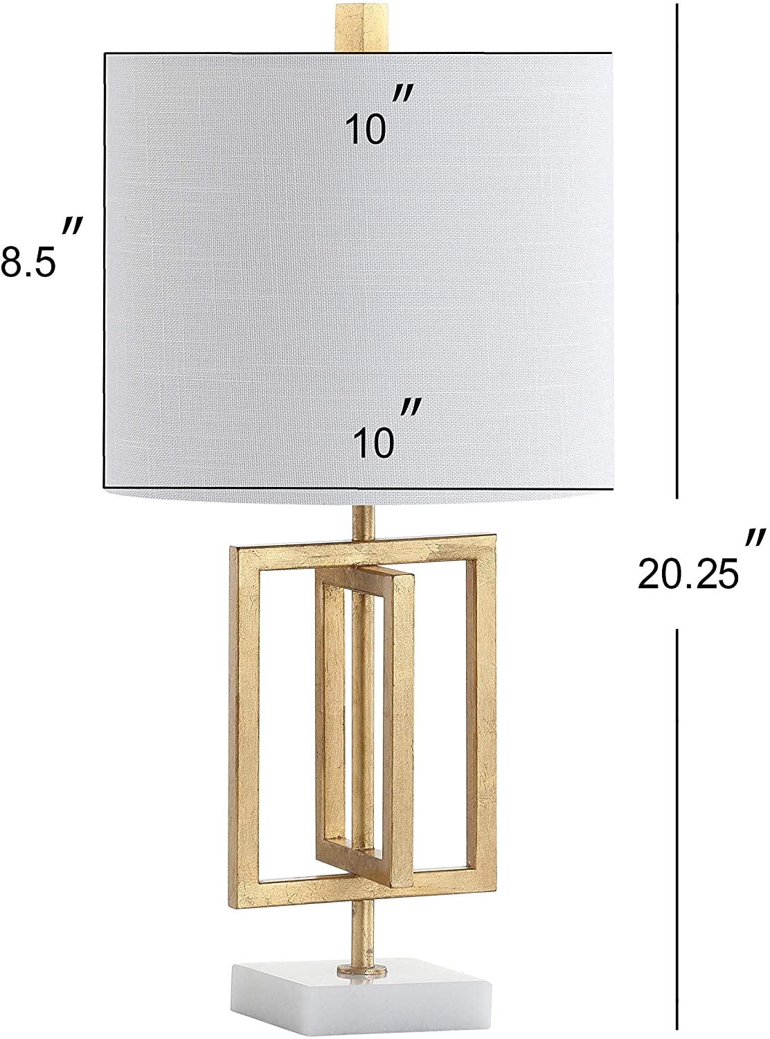 Anya 20.25" Metal/Marble LED Table Lamp Gold Leaf