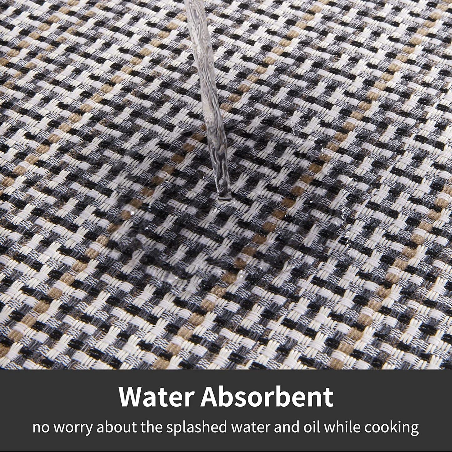 Non Skid Washable,2 Pieces Set Kitchen Rugs - (Light Brown, 20"x32"+20"x48")