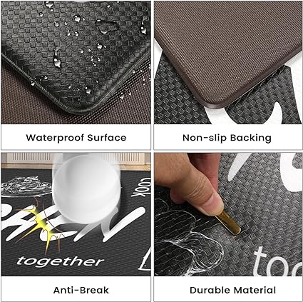 Anti Fatigue Kitchen Mats [2PCS] Non-Skid Waterproof Kitchen Mats