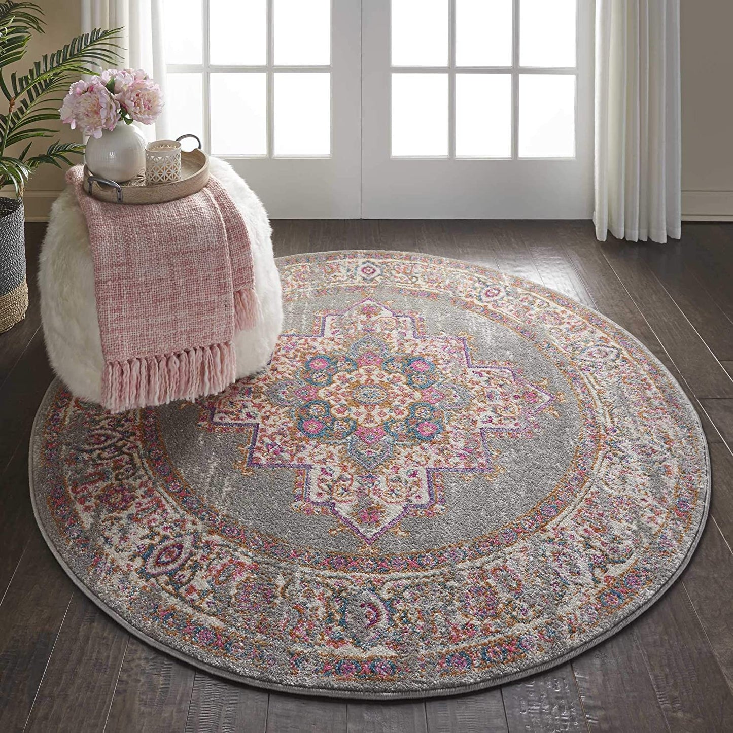 Nourison Passion Grey Vintage Area Rug 2'2" x 10', 2'2"X10'