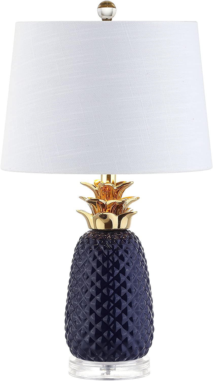 Pineapple 23" Ceramic LED Table Lamp Navy/Gold