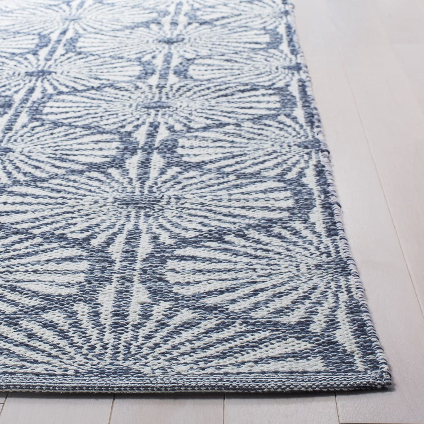 Montauk Collection MTK606H Handmade Cotton Area Rug Aqua / Ivory