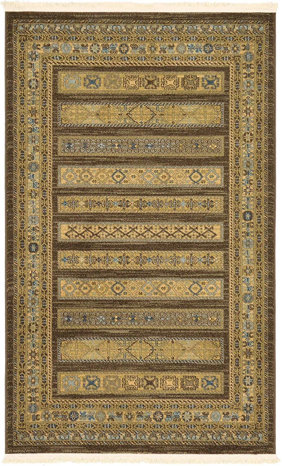 Tribal Pattern Brown Soft Area Rug