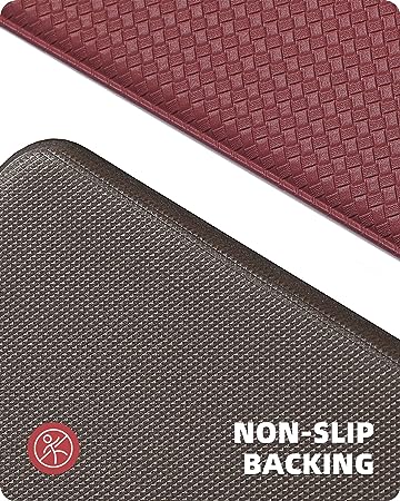 Cushioned Anti-Fatigue Kitchen Mat, Non Skid Waterproof Comfort Standing Kitchen Rugs and Mats, Memory Foam Kitchen mat, 17"x79", Black
