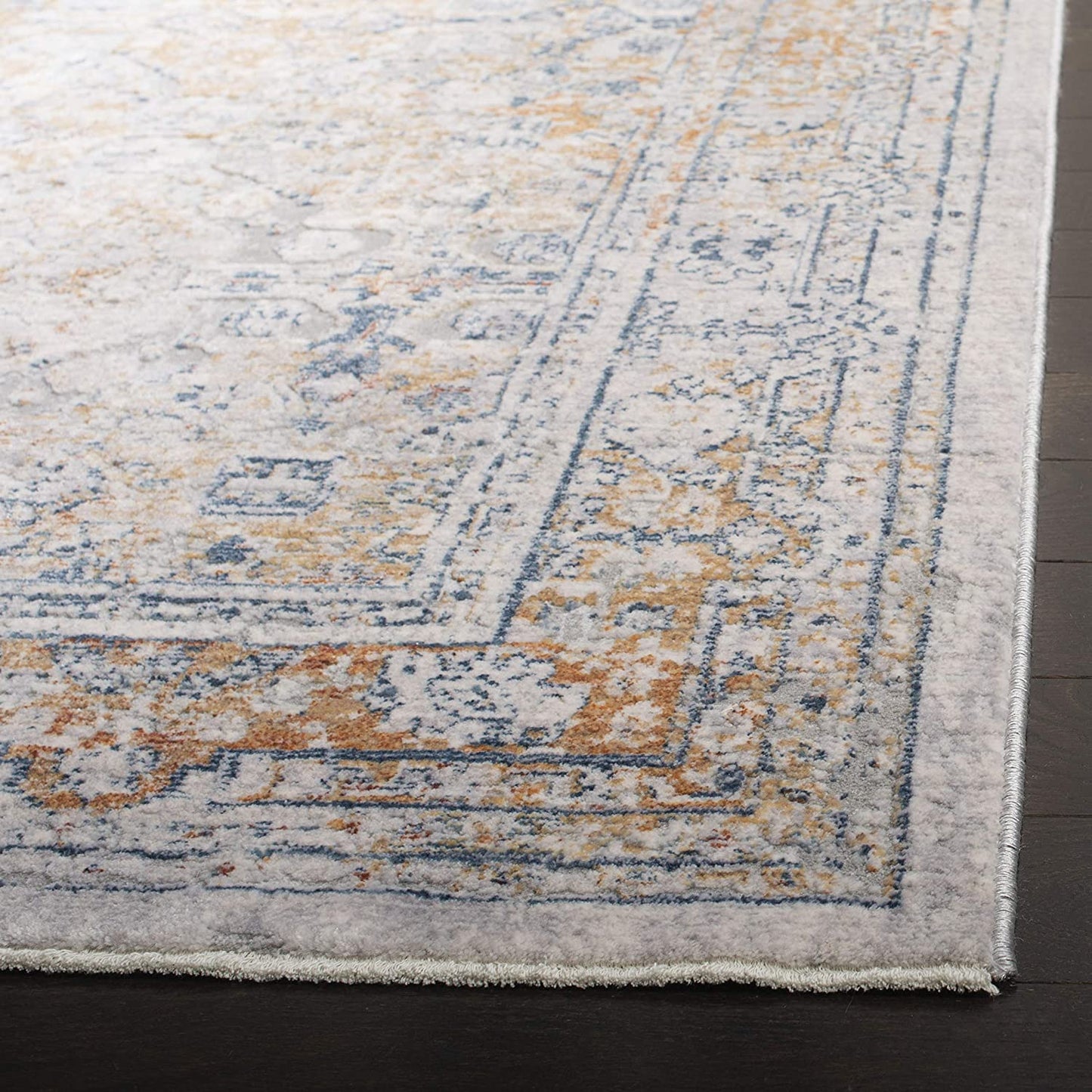 Winston Collection Distressed Soft Area Rug Light Grey / Cream