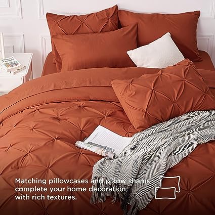 Queen Comforter Set - 7 Pieces, Bed in a Bag with Flat Sheet and Fitted Sheet, Pillowcases & Shams