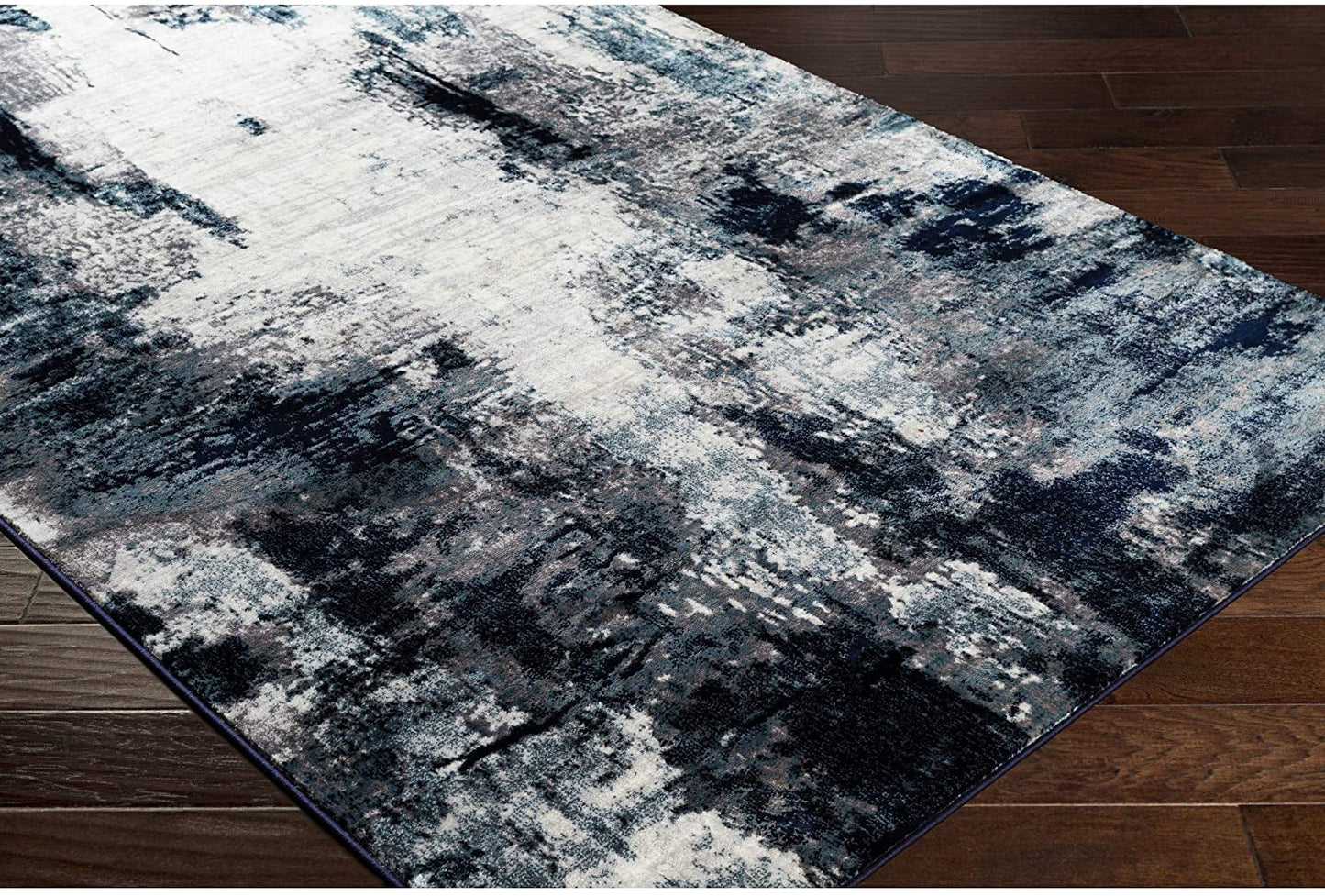 Modern Abstract Soft Area Rug, Aqua