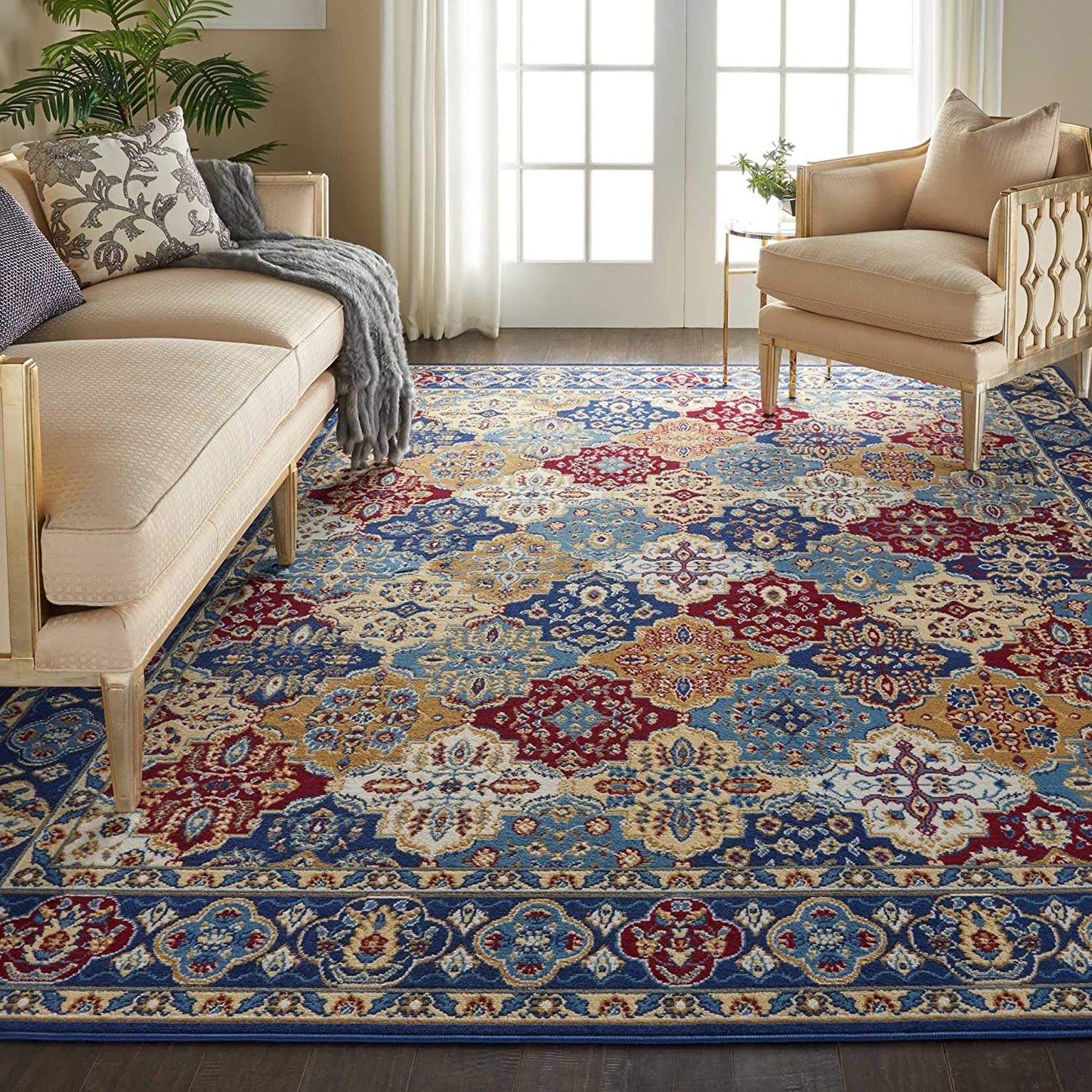 Multicolor Blue Persian Soft Area Rug