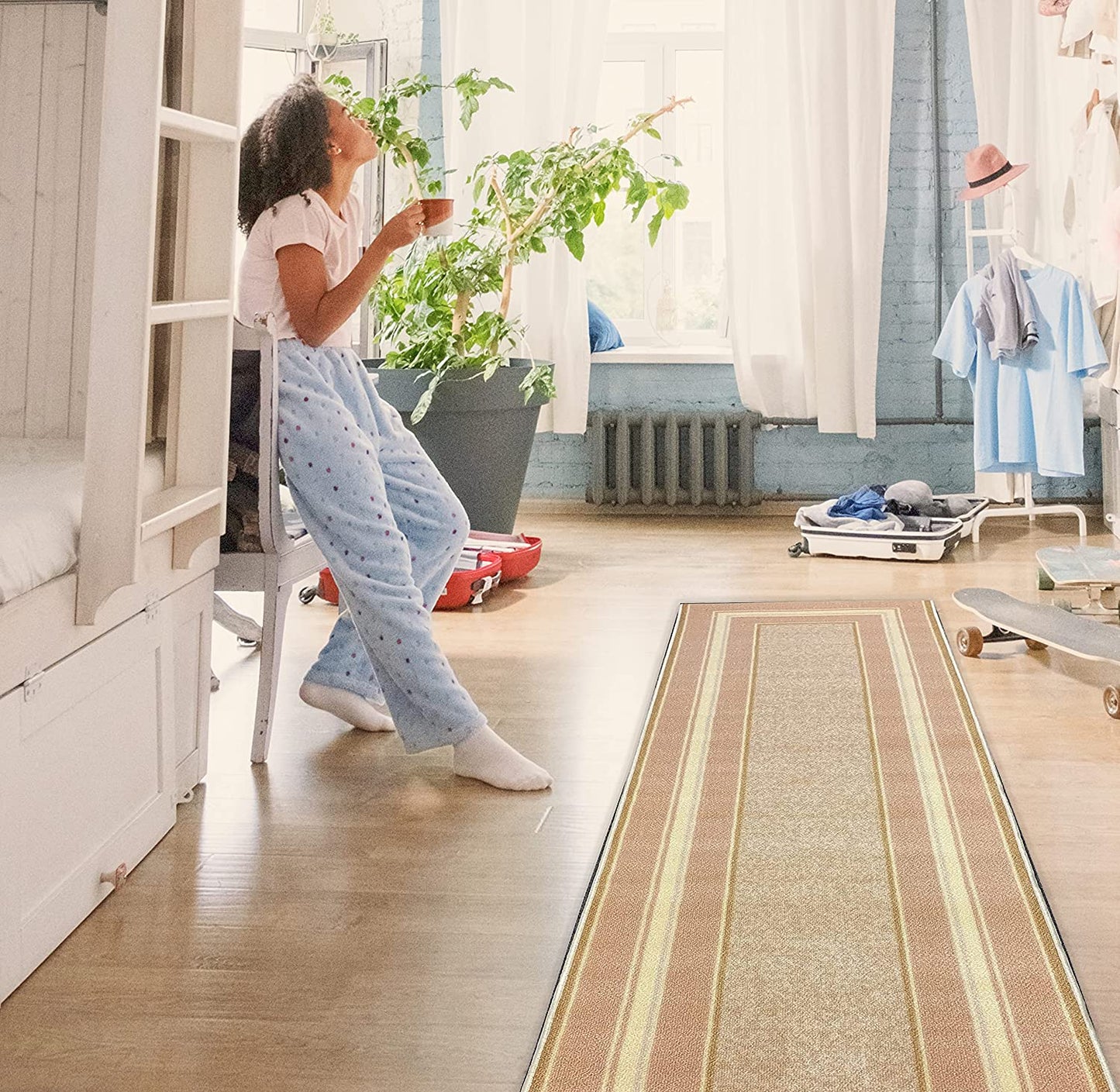 Non Slip Rubber Back Kitchen Rug Anti Slip Stair Treads (Emy-BGE, Runner (20"x59"))