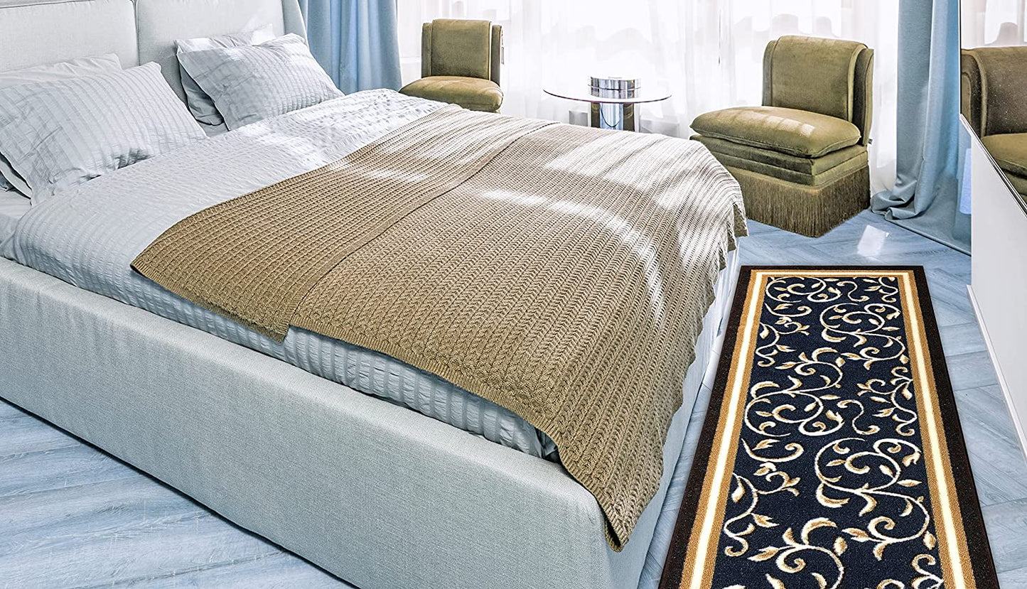 Non Slip Rubber Back  Kitchen Rug Anti Slip Stair Treads (Red, Runner (20" x 59"))