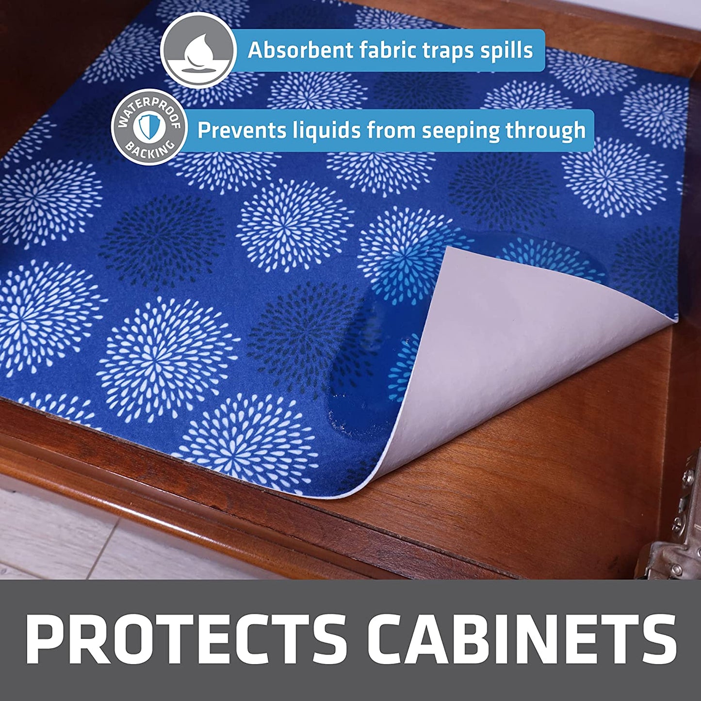 Under Sink, Waterproof Cabinet Protection, Absorbent Shelf Liners, Slip-Resistant, Non-Adhesive, Machine Washable, Durable Mats (USA Made)(24”x29”)(Charcoal)