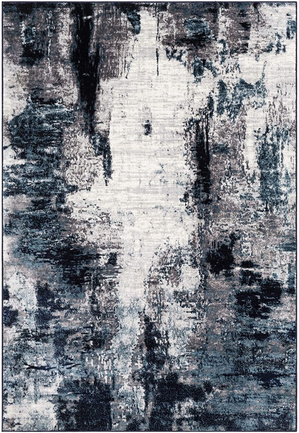 Modern Abstract Soft Area Rug, Aqua